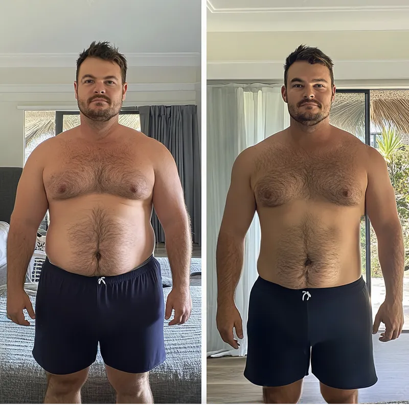 Chris, 38 before and after